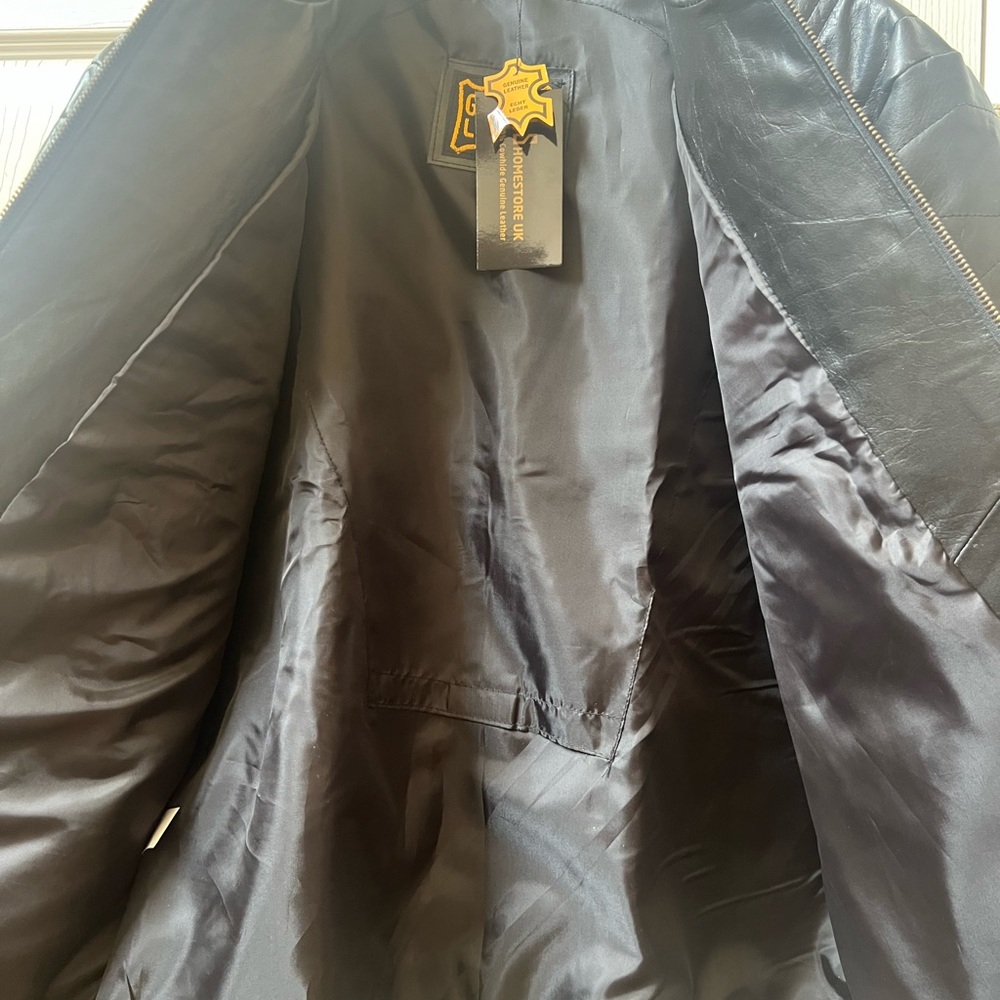 Harley-Davidson Black and Orange Genuine Leather Bomber Jacket - Picture 5 of 5